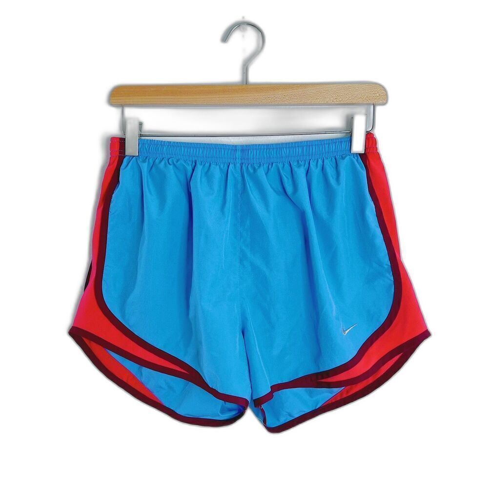 Nike Women's Light Blue and Red Athletic Shorts